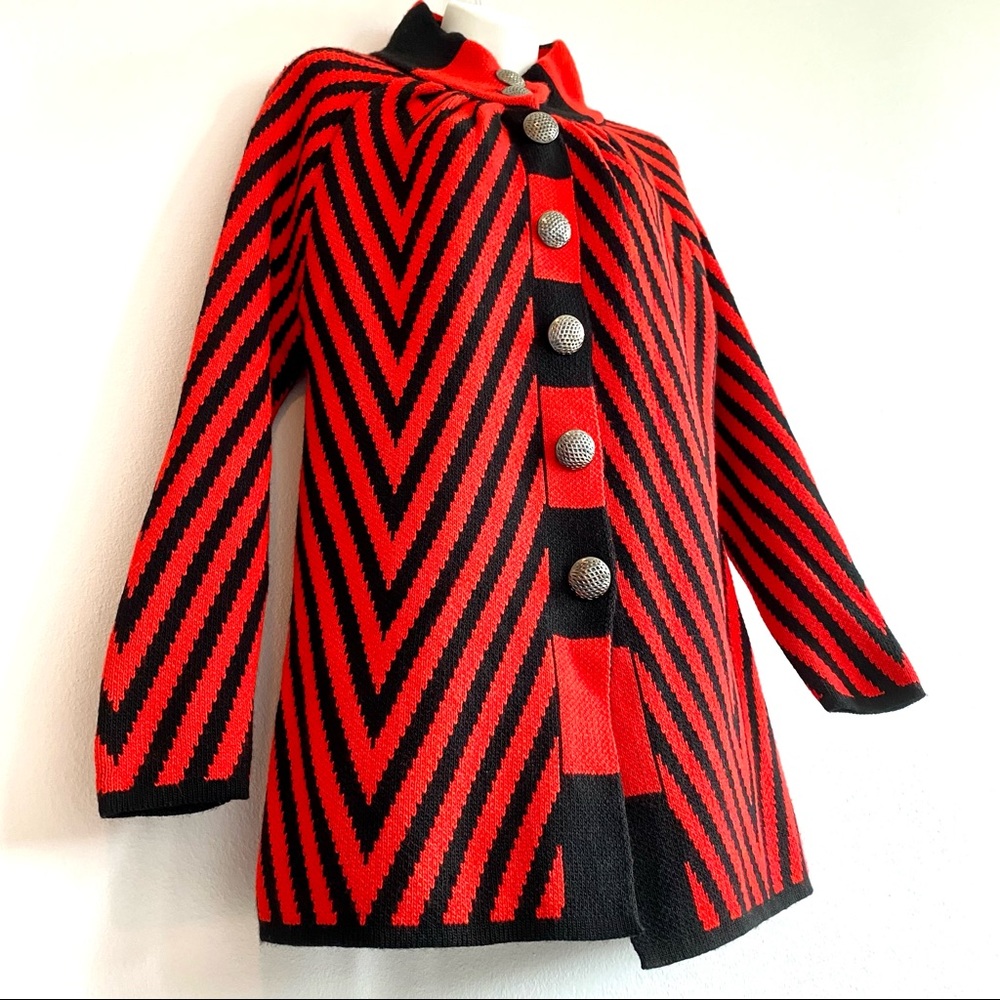 HOPOI Harlequin ‘50s Retro Wool Blend Statement Cardigan BellelizPosh Mark Goth